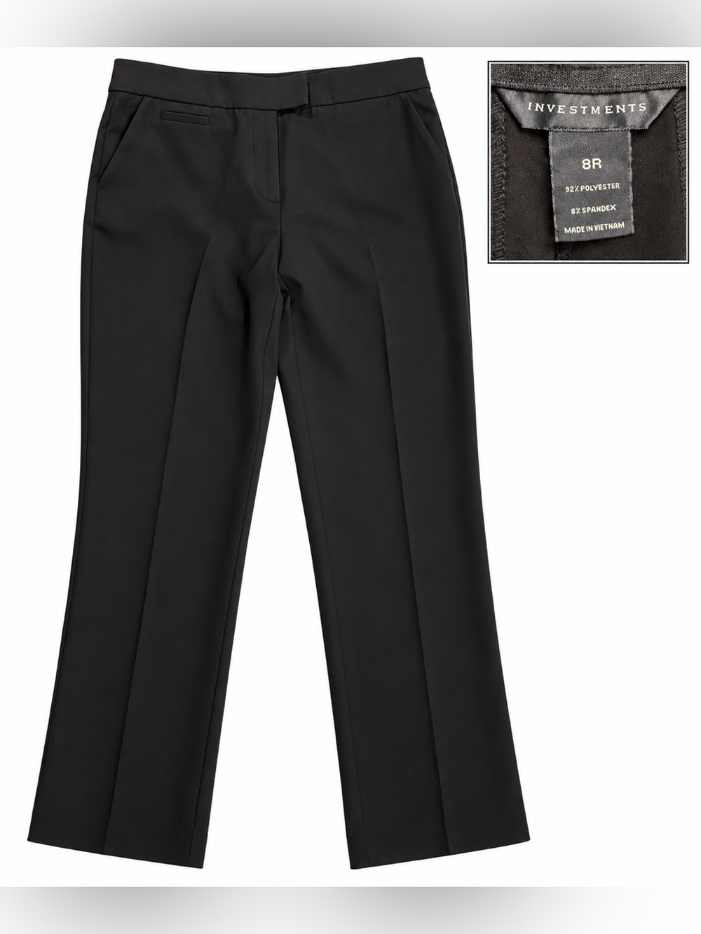 Investments Women’s Black Dress Pants, size 8R